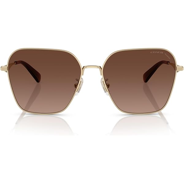 Amazon.com: Coach HC7158D Sunglasses, Shiny Light Gold/Brown